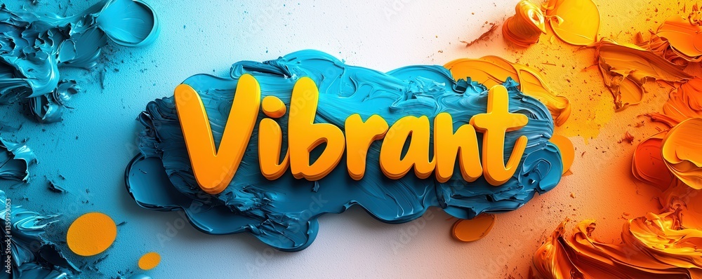 Poster vibrant abstract design with contrasting blue and orange color theme and patterns
