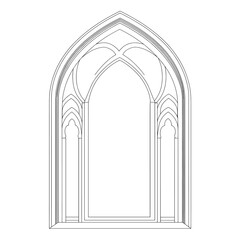 Arabic arch window art architecture design vector