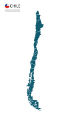 Fototapeta premium Chile map flat design