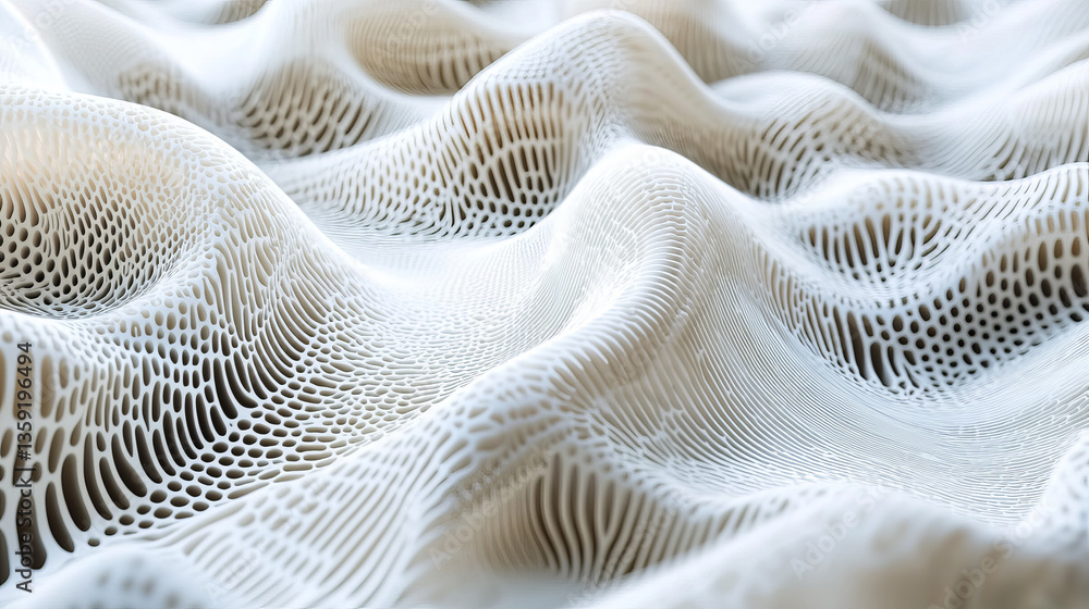 Poster data lines, wireless data loops, cyber stripes 3d illustration. big data stream. wavy plane with dig
