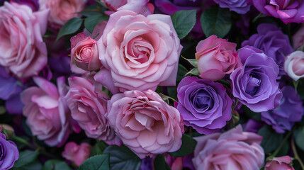 Fototapeta premium Highlighting the Delicate Details of a Violet Rose in Full Bloom