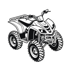 Fototapeta premium ATV car transport drawing vector line art design