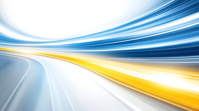 Dynamic abstract lines in blue and yellow create motion