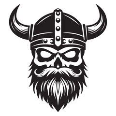 Skull Viking Warrior Illustration Vector Design For Tattoo Art
