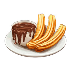 Chocolate vector illustration background white Churros vector