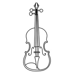 Fototapeta premium Violin white line art vector