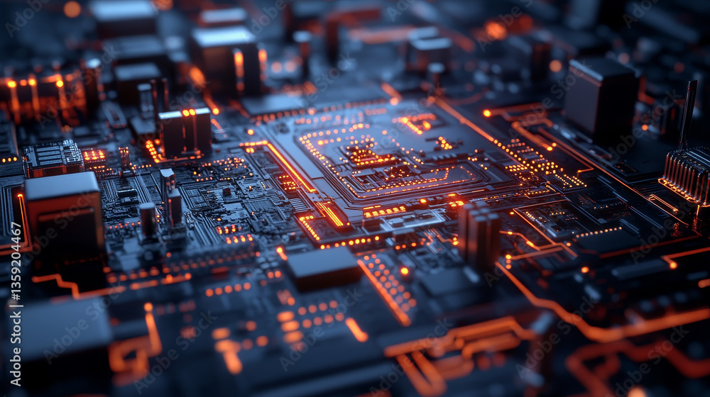 Poster cyberspace and artificial intelligence 3d illustration. digital technology and data security. comput