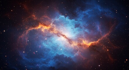 Naklejka premium A Stunning Nebula Showcases Colors and Celestial Structures Elegantly