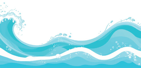 Tranquil Abstract Watercolor Ocean Wave Texture with Soft Shades of Blue and Green, Ideal for Use as a Background in Ocean-Themed or Serene Graphic Designs.
