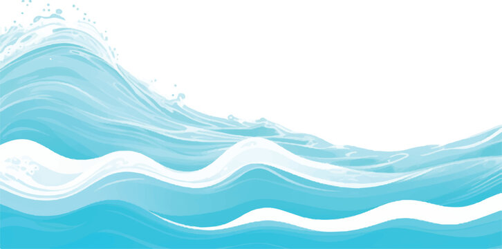 Tranquil Abstract Watercolor Ocean Wave Texture with Soft Shades of Blue and Green, Ideal for Use as a Background in Ocean-Themed or Serene Graphic Designs.
