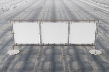 Triple Panel Outdoor Advertising Display Stand with Metal Frame