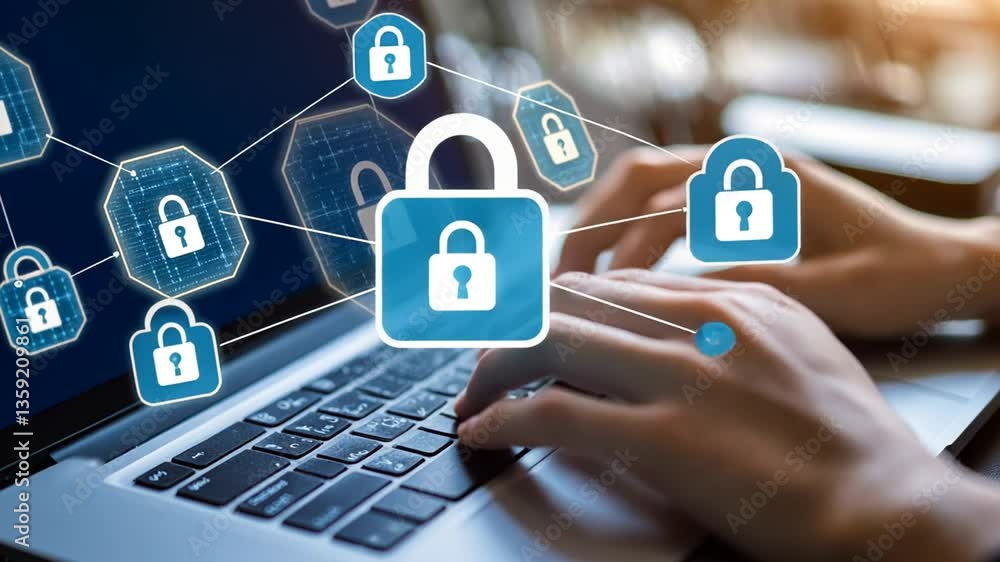Poster enhancing digital security through technology and cyber practices generative ai