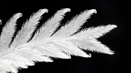 Obraz premium Close-Up of Fern Leaf with High Contrast Lighting