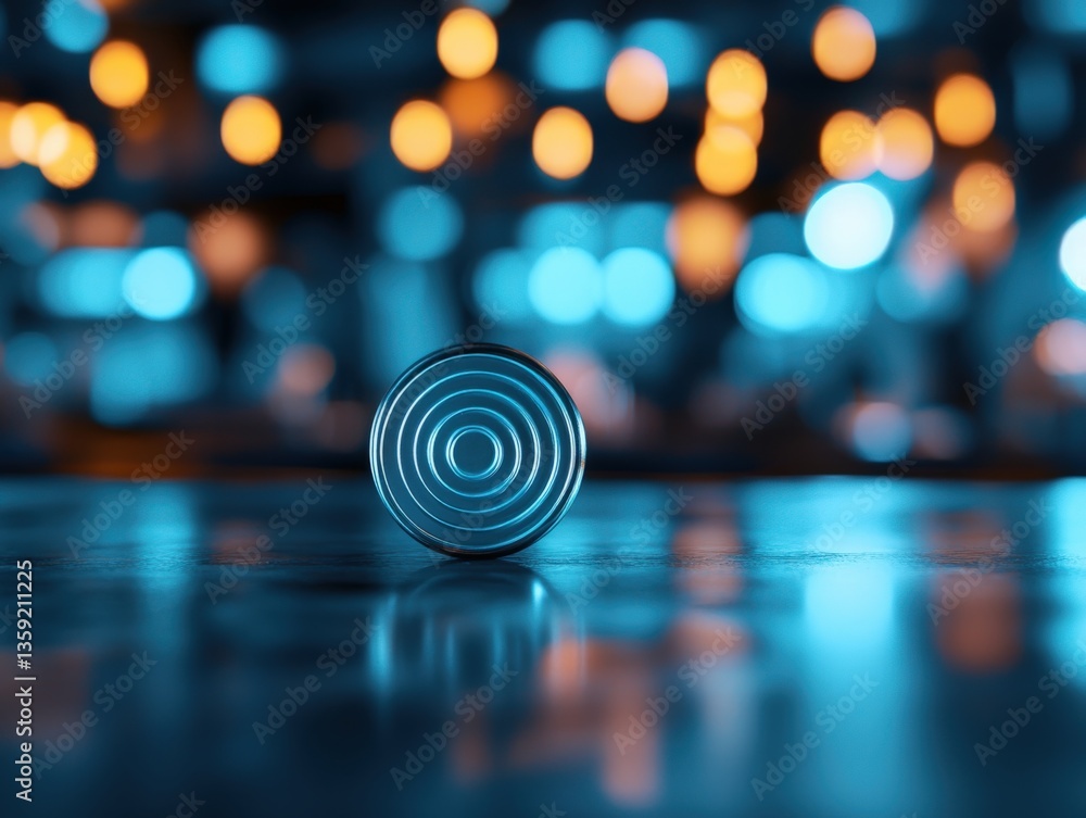 Poster abstract circles with bokeh lights