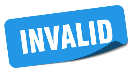 invalid sticker. invalid label