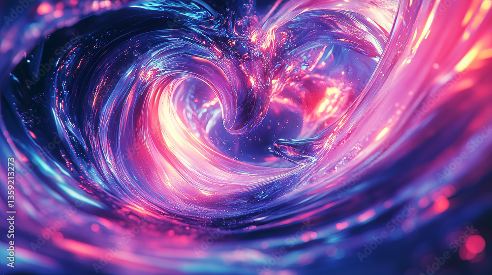 Poster layers intertwined in a ball of innovation. flowing rays from depths of abstract concepts. 3d illust