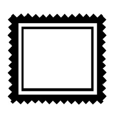 Obraz premium Blank post stamp shape square design black vector