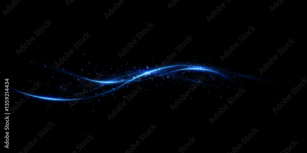 Wall mural abstract lines.neon lines of speed and fast wind. effect of moving at the speed of light. blue glow 