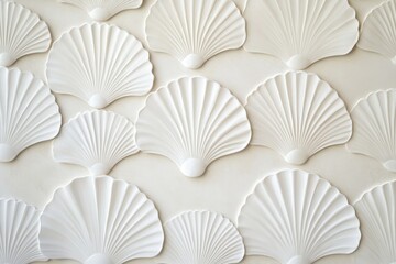 a clean elegant background featuring a repeating pattern of white scallops a clean elegant background featuring 