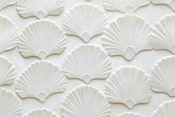 a clean elegant background featuring a repeating pattern of white scallops a clean elegant background featuring a repeating pattern of white scallops 