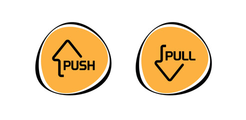 Pull and push vector sign	