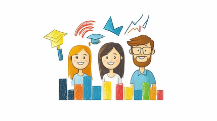 Concept of Online education. man uses Online education training and e-learning webinars on the internet for personal development and professional qualifications. Digital courses to develop new skills.