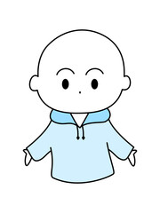 人物シンプルイラスト　青色