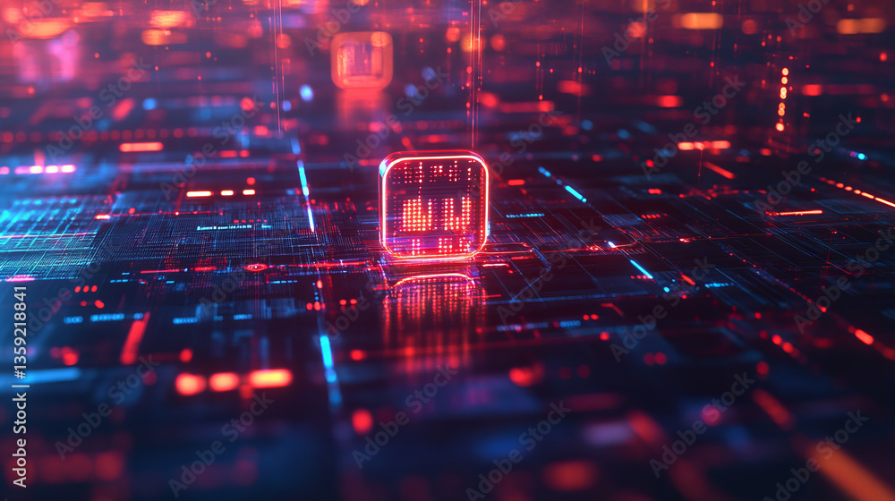 Poster virtual private network. abstract network technology. crypto-cybersecurity of neural networks. digit