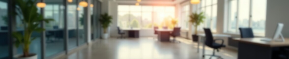 Blurry open office space with abstract light bokeh effect,  bokeh,  space
