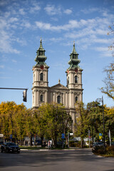 buildings on the streets of the town of Subbotica in Serbia