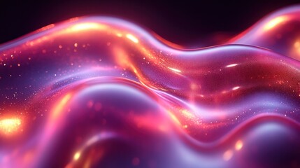 Obraz premium Abstract flowing, glowing liquid with vibrant colors and sparkling particles