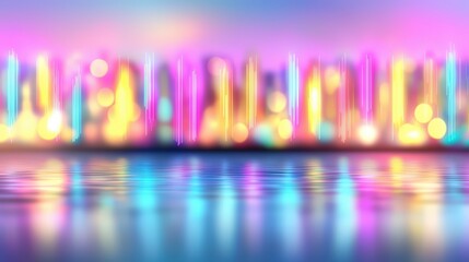 A glowing cityscape at twilight with anime-inspired neon signs and soft bokeh effects, offering a cinematic lo-fi backdrop with ample margins for branding,