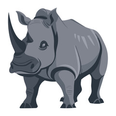 Fototapeta premium Rhinoceros in jungle animal set rhino illustration wildlife vector
