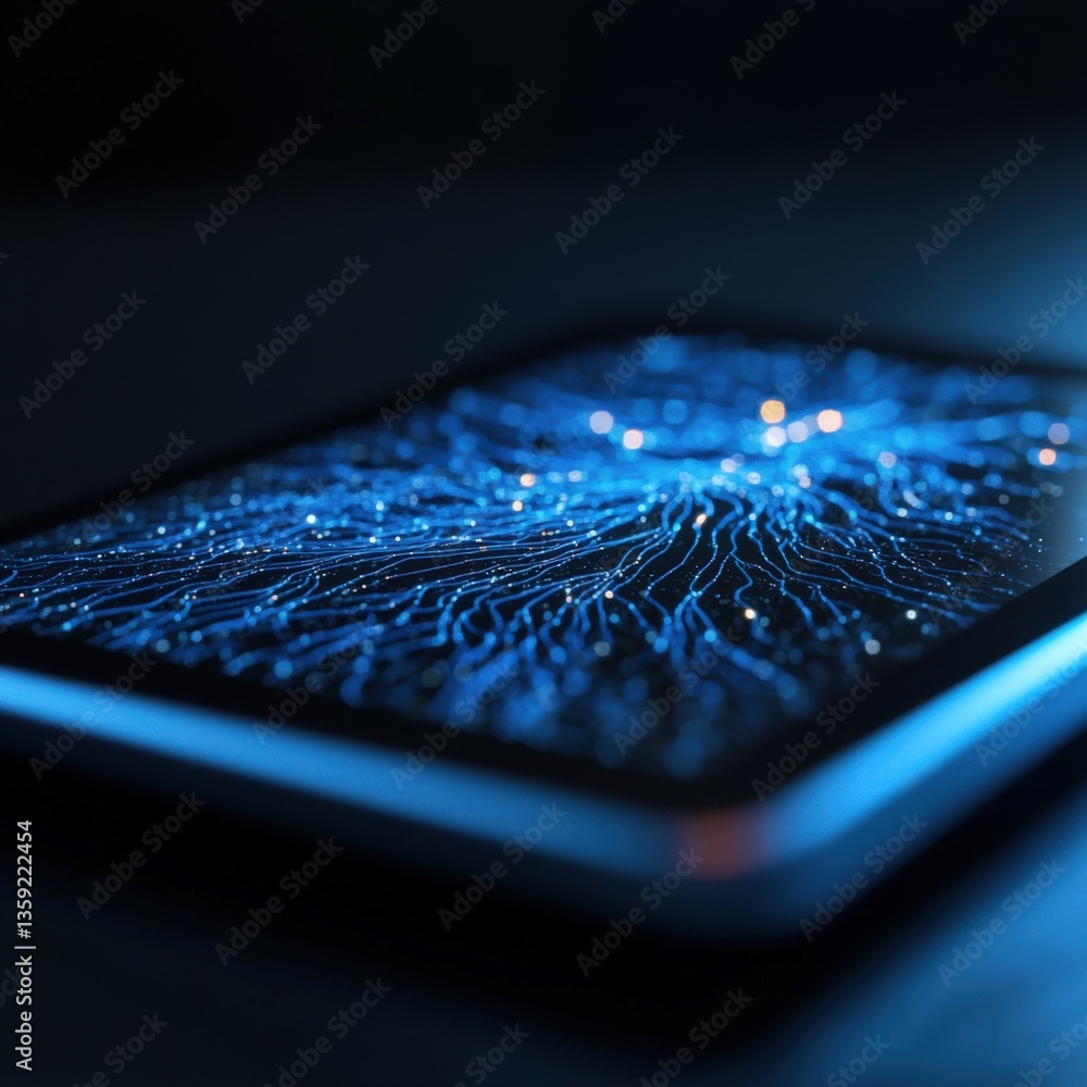 Poster abstract tech display on tablet