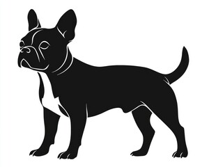 Fototapeta premium Boston Terrier Silhouette Icon. Symbol of Dog Breed for Logotype Design
