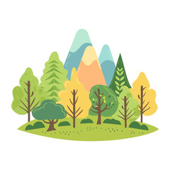 Trees art illustration landscape vector