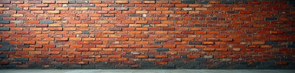 Fototapeta premium Brand narrative displayed on weathered brick wall with ample space for customized branding message, marketing, display
