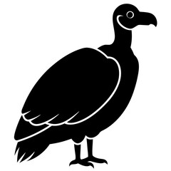 vulture bird black silhouette vector, Simple silhouette Design vector icon with white background. Wild bird