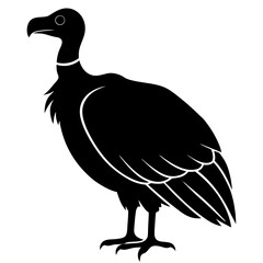 Obraz premium vulture bird black silhouette vector, Simple silhouette Design vector icon with white background. Wild bird