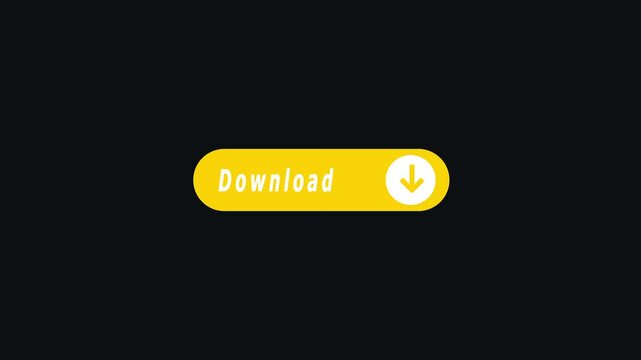 Yellow download button icon animation. Download menu Icon. rectangle shape download button icon.