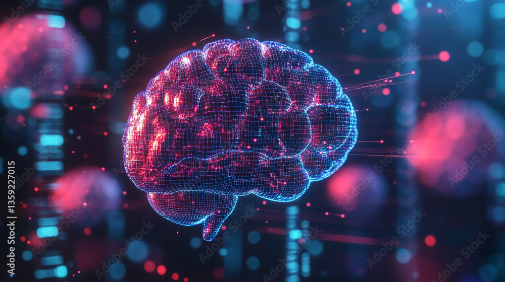 Poster ai concept. nanotechnological cocoon, futuristic processor, neural networks in cyber world. high tec