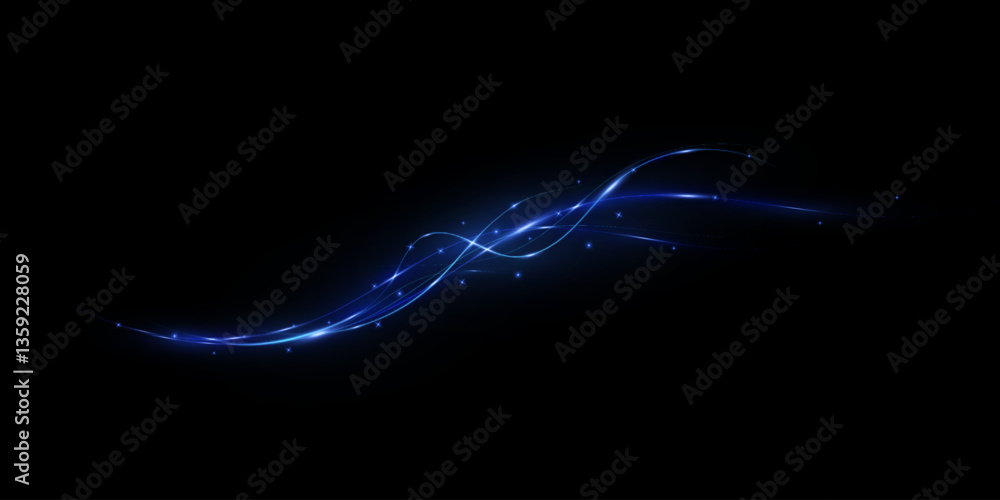 Wall mural bstract lines.neon lines of speed and fast wind. effect of moving at the speed of light. blue glow e
