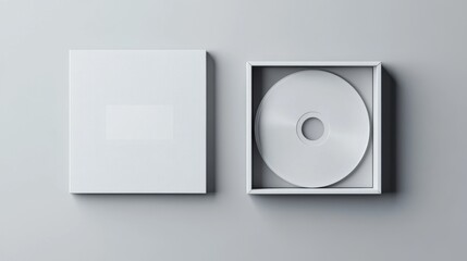 blank cd case and disc mockup
