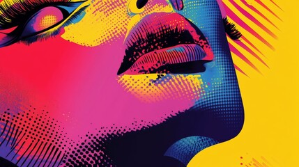 Vibrant and bold graphic design piece in a pop art style