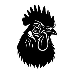 Rooster face linear illustration rooster graphic vector