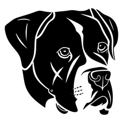 Fototapeta premium Collection portrait Boxer dog animal pet illustration vector