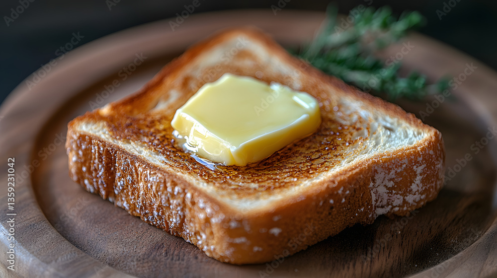 Poster butter and toast: capturing the simplicity and comfort of a perfectly toasted slice of bread topped 