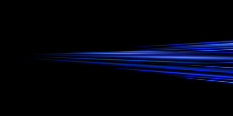 Motion light effect for banners. Blue lines. The effect of speed on a blue background. lines of light, speed and movement. Vector lens flare.