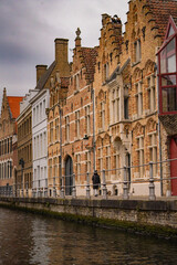 The cityscape and street view of the old town in Bruges, Belgium.