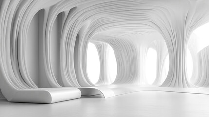 Obraz premium Bright and Spacious Empty Room with Natural Light, blank wall mockup in interior design living room, minimalistic scandinavian style interior,